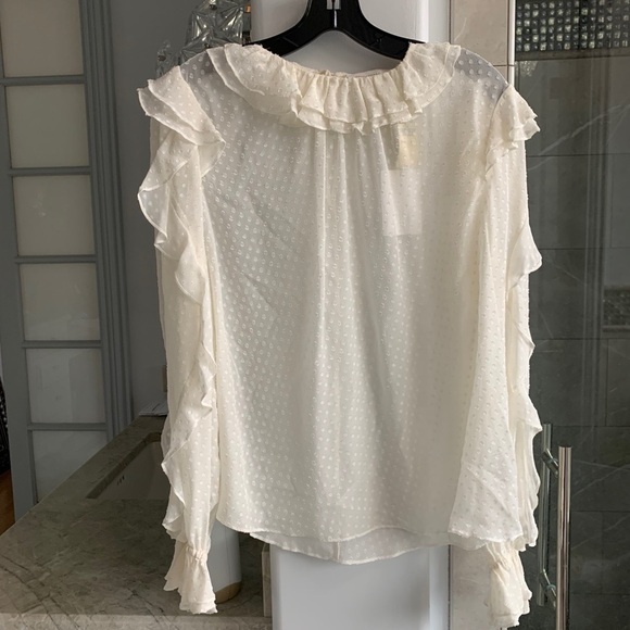 Zimmermann Super 8 Dot Ruffle Silk-Blend Blouse - Picture 2 of 11